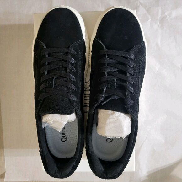 Quince Womens Italian Suede Lace Up Shoes 10 Neutral Minimalist Capsule Wardrobe - Picture 9 of 16